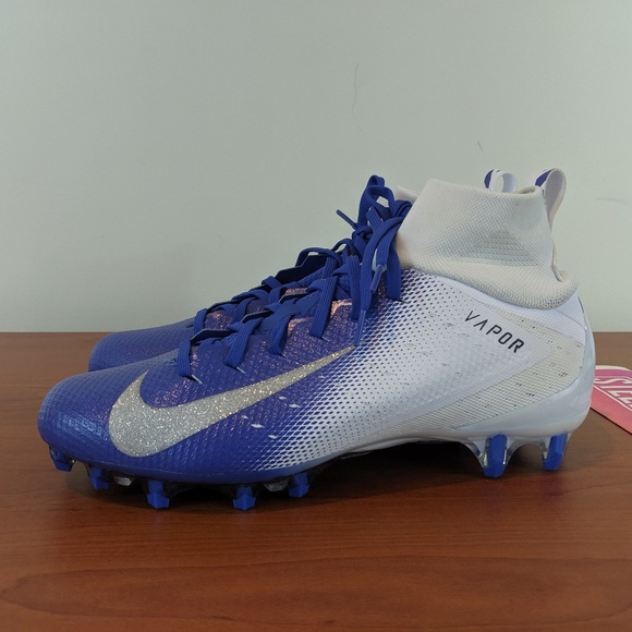 blue and white nike football cleats